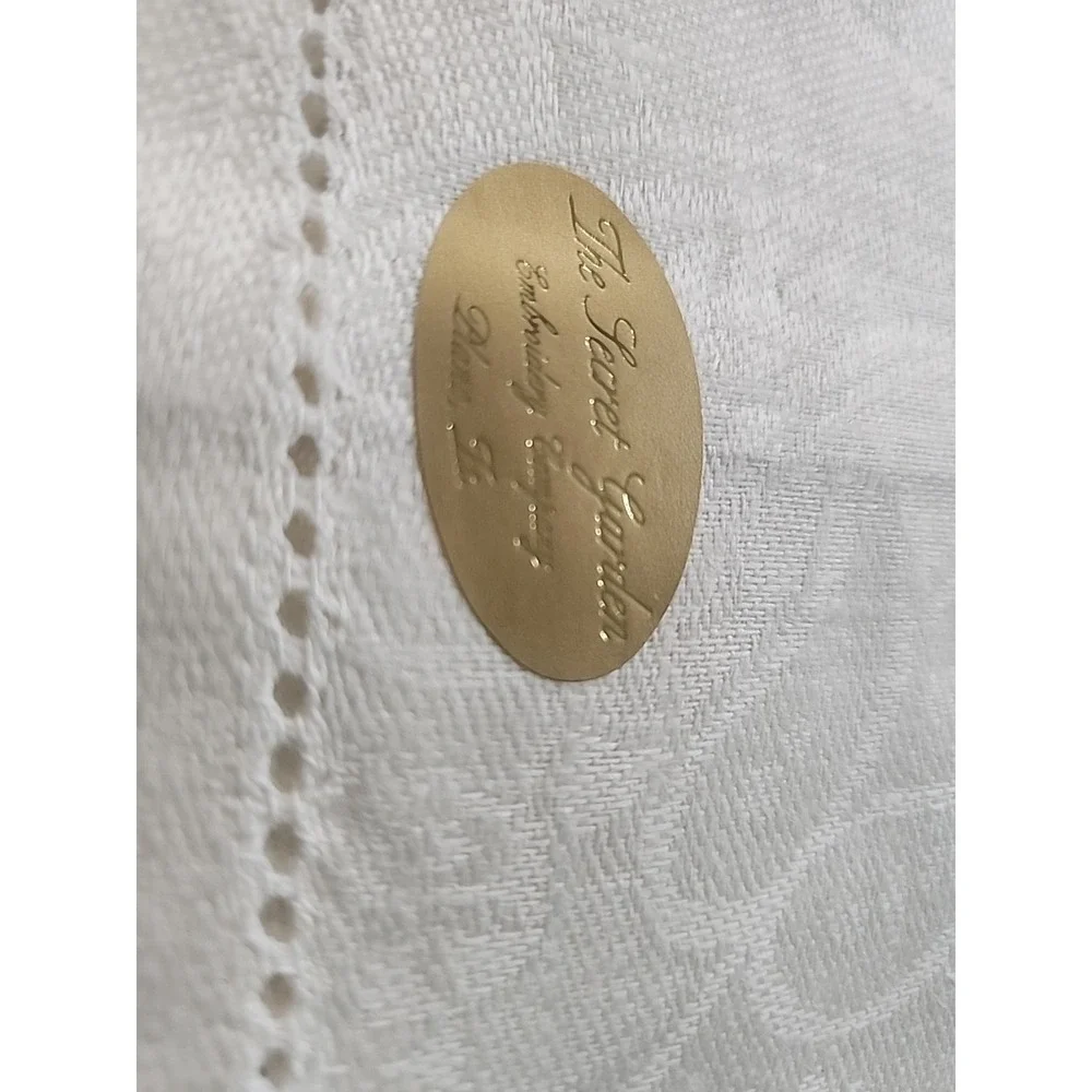 Secret Garden Embroidery Co Monogram Ivory Damask Linen Tea Towel Letter Z‎ NEW